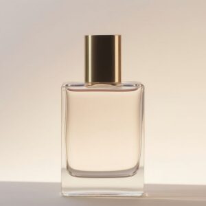 Glass perfume bottle mockup cosmetics studio shot still life. Initio Oud for Greatness